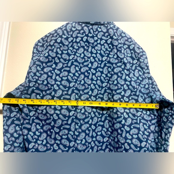 Used Mens Axist Blue Paisley pattern long sleeve button up size L - Picture 5 of 8
